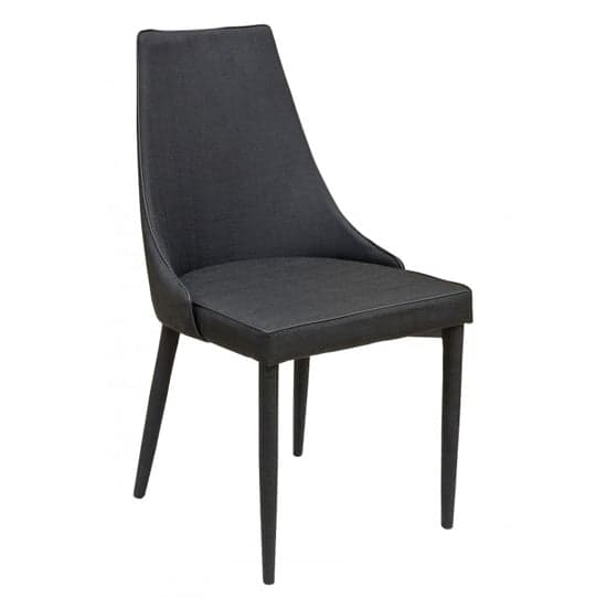 Divina Black Fabric Upholstered Dining Chairs In Pair_2