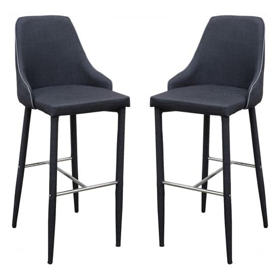 Divina Charcoal Fabric Upholstered Bar Stools In Pair_1