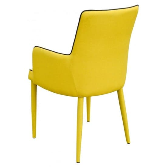 Divina Fabric Upholstered Carver Dining Chair In Yellow_2