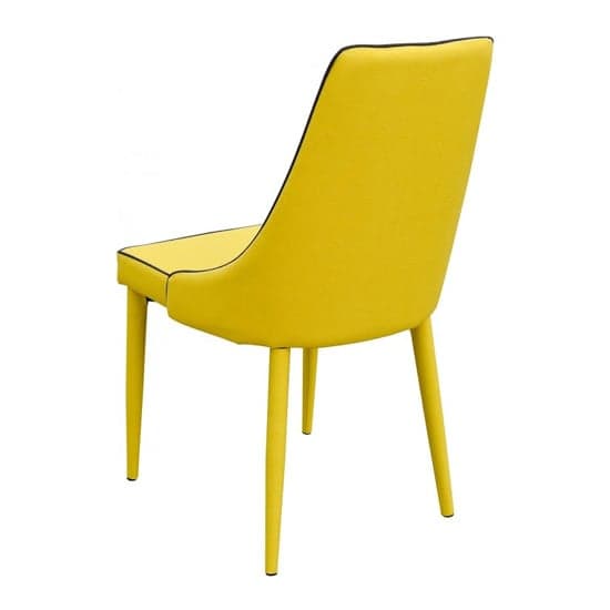 Divina Fabric Upholstered Dining Chair In Yellow_2
