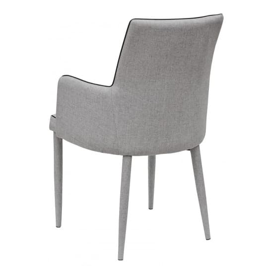 Divina Grey Fabric Upholstered Carver Dining Chairs In Pair Furniture