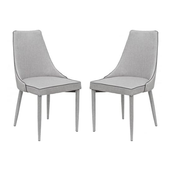 Divina Grey Fabric Upholstered Dining Chairs In Pair_1