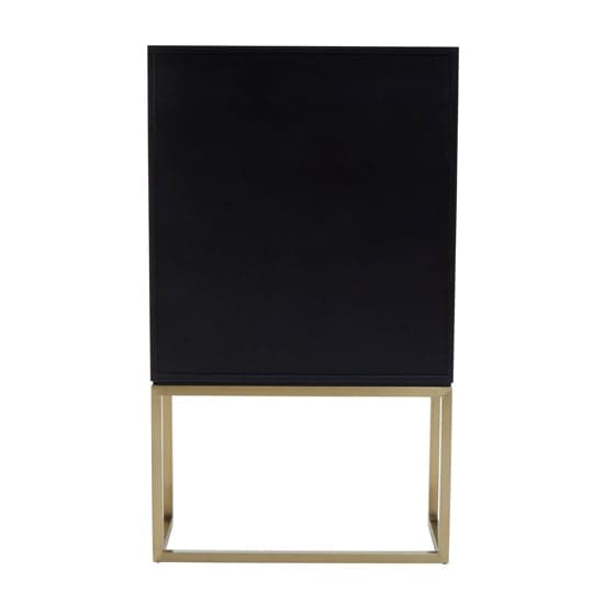 Dodoma Wooden Console Table With 2 Doors in Gold Metal Frame_5