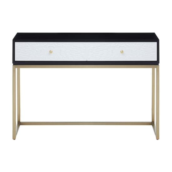 Dodoma Wooden Console Table With 2 Drawers in Gold Metal Frame_2