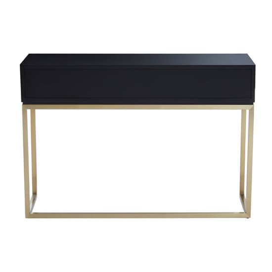Dodoma Wooden Console Table With 2 Drawers in Gold Metal Frame_5
