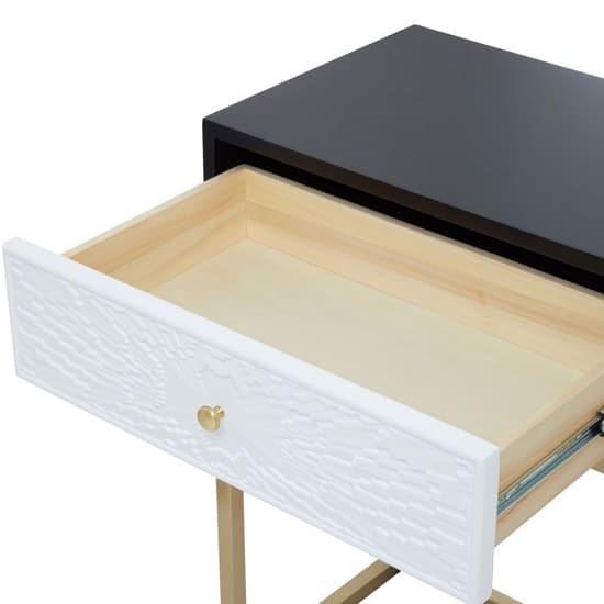 Dodoma Wooden Console Table With 2 Drawers in Gold Metal Frame_8