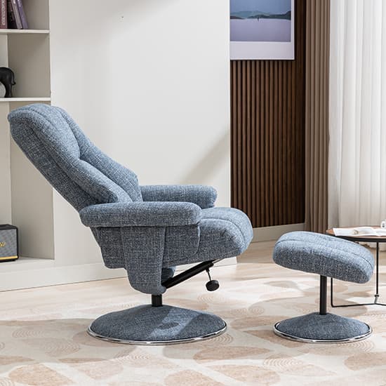 Dollis Fabric Swivel Recliner Chair And Stool In Chacha Ocean_10