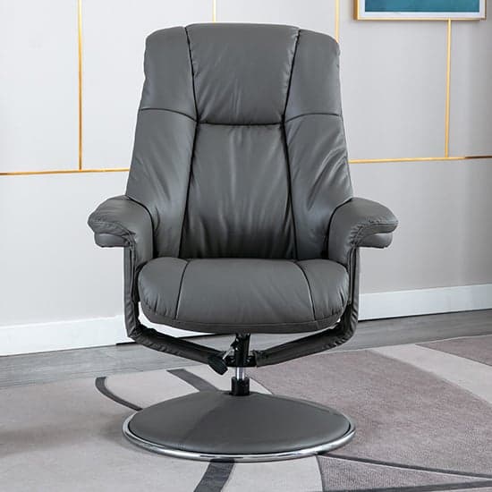 Dollis Leather Match Swivel Recliner Chair In Granite_6