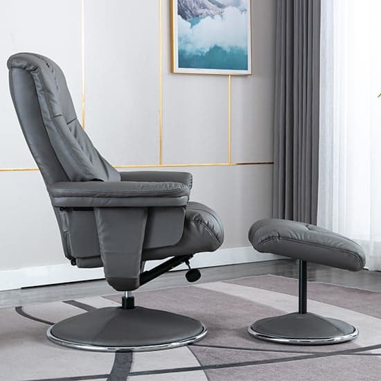 Dollis Leather Match Swivel Recliner Chair In Granite_7