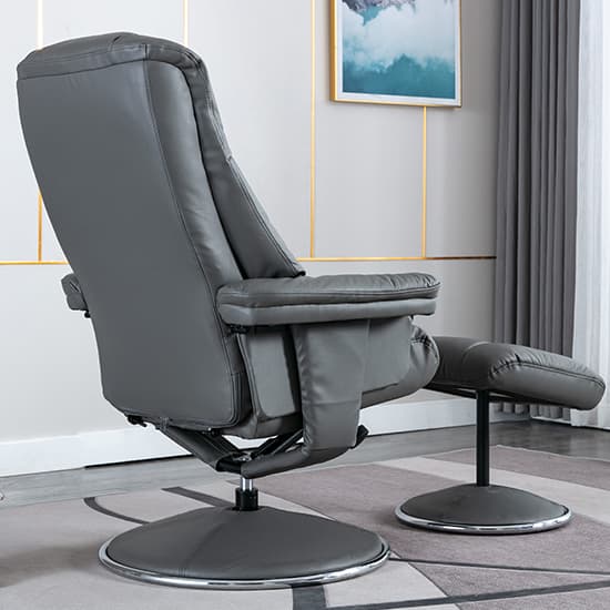 Dollis Leather Match Swivel Recliner Chair In Granite_9