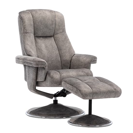 Dollis Fabric Swivel Recliner Chair And Footstool In Elephant_4