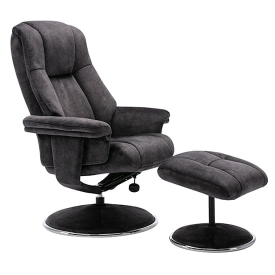 Dollis Fabric Swivel Recliner Chair And Footstool In Liquorice_1