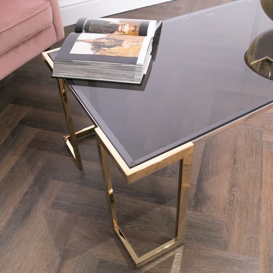 Domus Smoked Glass Coffee Table With Gold Metal Frame_5