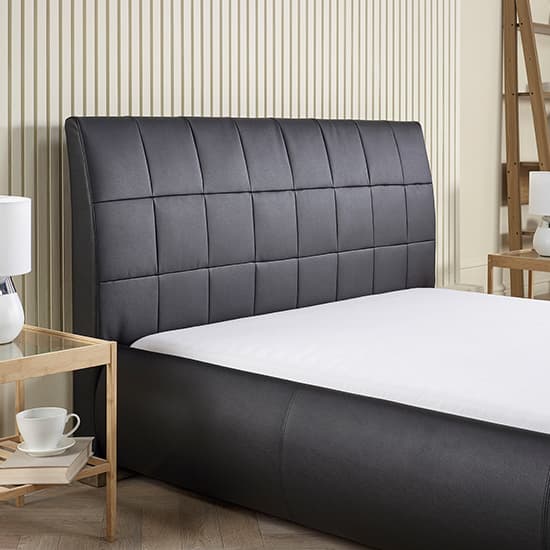 Dorado Faux Leather Double Bed In Black_3