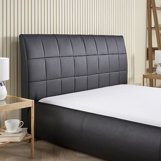 Dorado Faux Leather Double Bed In Black Furniture in Fashion