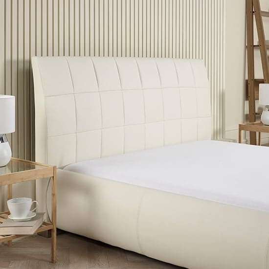 Dorado Faux Leather Double Bed In White_3