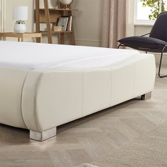 Dorado Faux Leather Double Bed In White_4