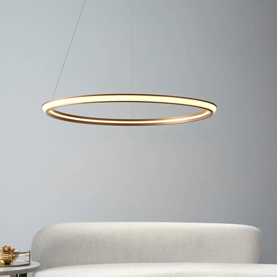 Dothan LED Ring Ceiling Pendant Light In Satin Gold_3