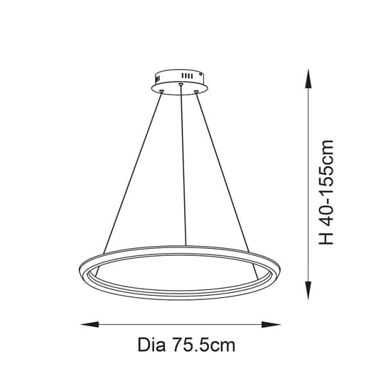 Dothan LED Ring Ceiling Pendant Light In Satin Gold_8