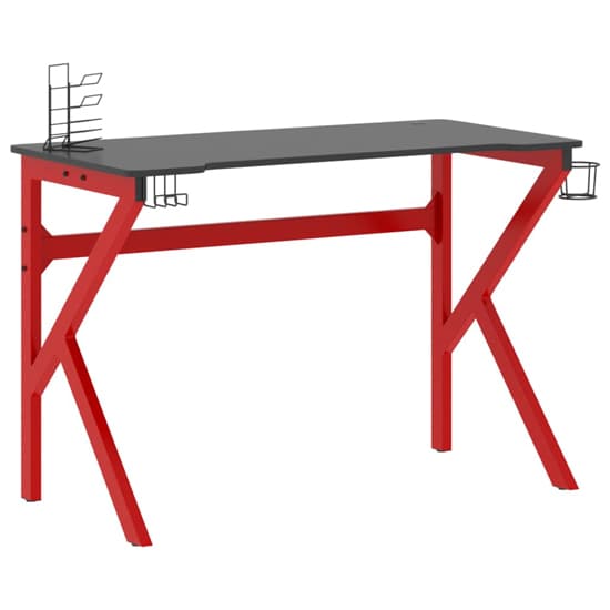 Dothan Wooden Gaming Desk In Black And Red With K-Shape Legs_2