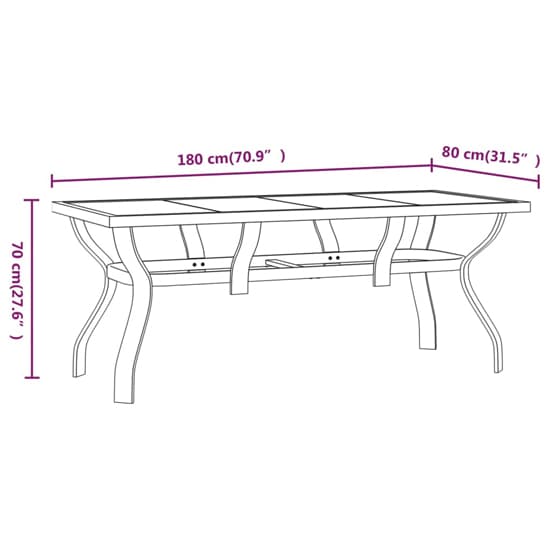 Dove Glass Top Garden Dining Table Large In Black_5