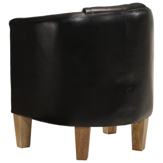 Dove Real Leather Tub Chair In Black With Wooden Legs_4