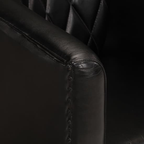 Dove Real Leather Tub Chair In Black With Wooden Legs_5