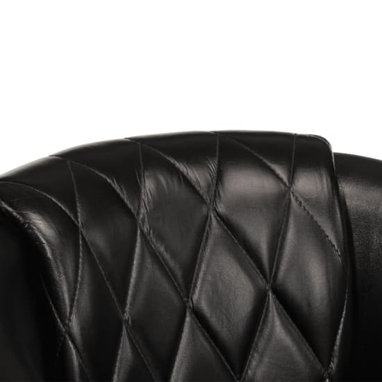 Dove Real Leather Tub Chair In Black With Wooden Legs_6