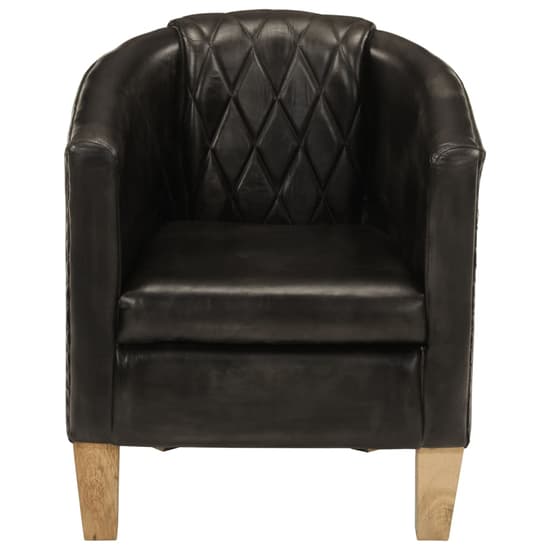 Dove Real Leather Tub Chair In Grey With Wooden Legs_2