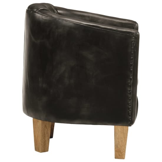 Dove Real Leather Tub Chair In Grey With Wooden Legs_3