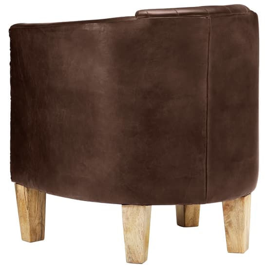 Dove Real Leather Tub Chair In Light Brown With Wooden Legs_4