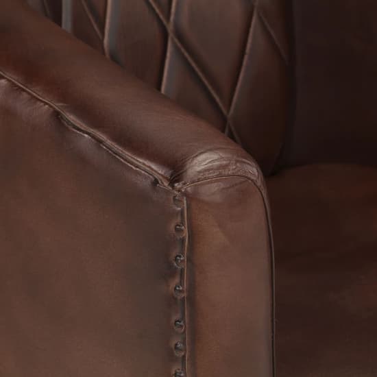 Dove Real Leather Tub Chair In Light Brown With Wooden Legs_5