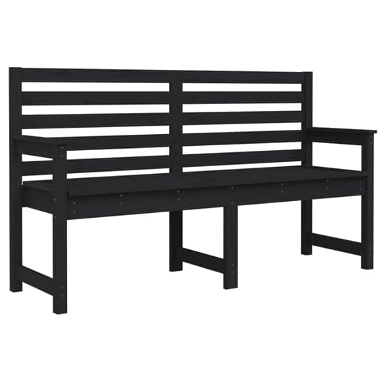 Dove Solid Wood Pine Garden Seating Bench Large In Black_2