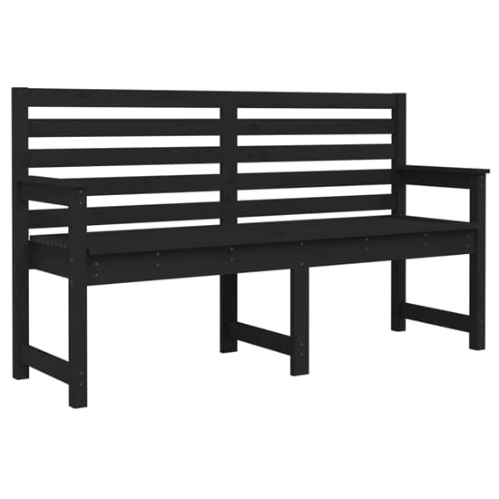 Dove Solid Wood Pine Garden Seating Bench Large In Black Furniture in