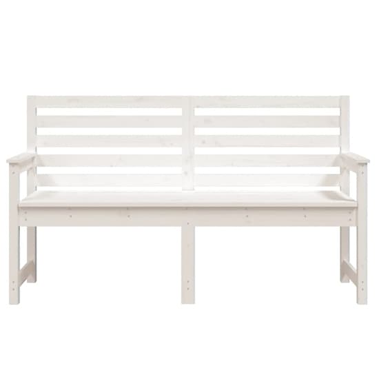 Dove Solid Wood Pine Garden Seating Bench Large In White_3