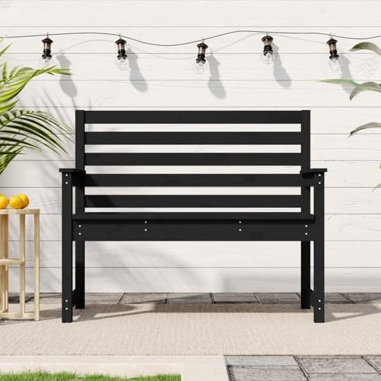 Dove Solid Wood Pine Garden Seating Bench Small In Black_1