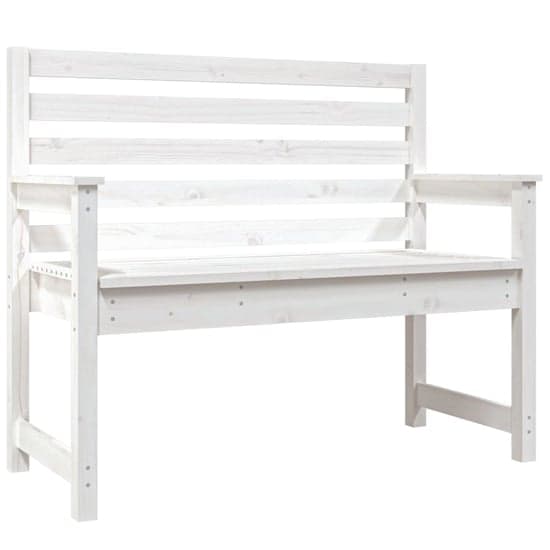 Dove Solid Wood Pine Garden Seating Bench Small In White_2