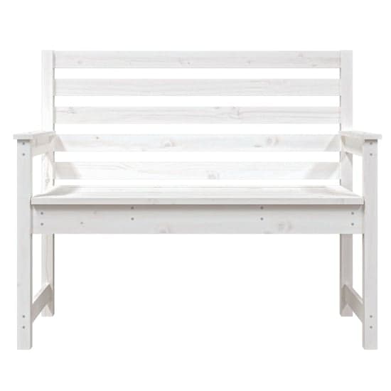 Dove Solid Wood Pine Garden Seating Bench Small In White_3