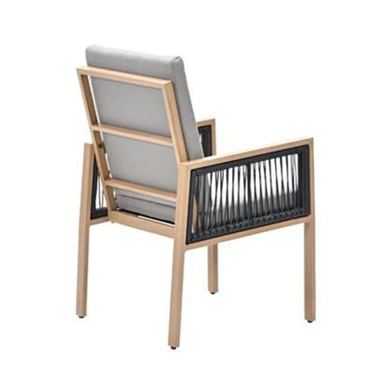 Dove Wooden Dining Chair In Teak Wood Effect_2