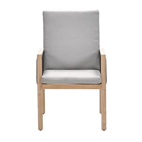 Dove Wooden Dining Chair In Teak Wood Effect_4