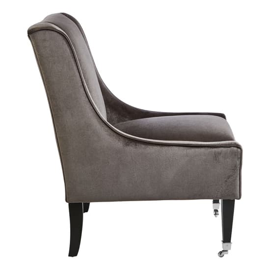Dowten Upholstered Velvet Accent Chair In Grey Furniture in Fashion