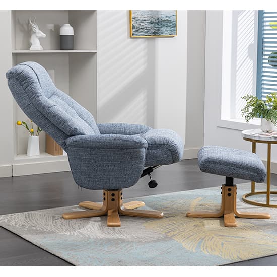 Dox Fabric Swivel Recliner Chair And Stool In Lisbon Marine_4