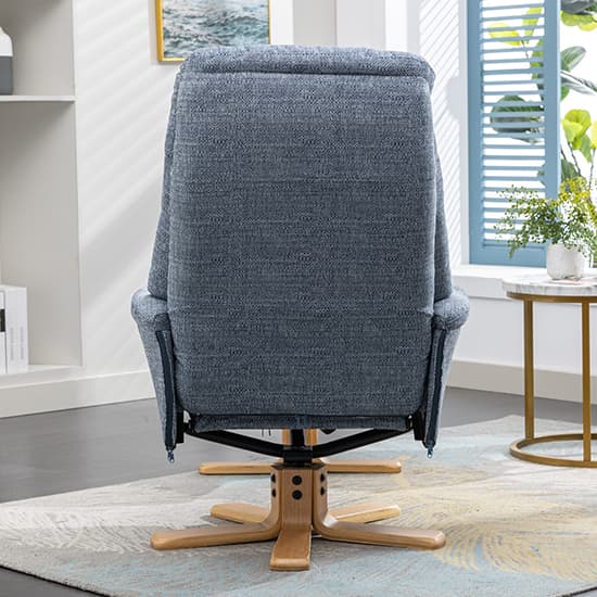 Dox Fabric Swivel Recliner Chair And Stool In Lisbon Marine_7
