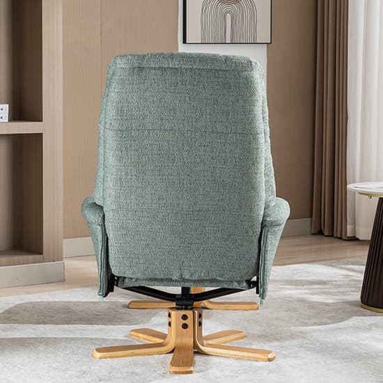 Dox Fabric Swivel Recliner Chair And Stool In Lisbon Teal_7