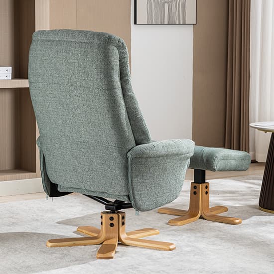 Dox Fabric Swivel Recliner Chair And Stool In Lisbon Teal_8