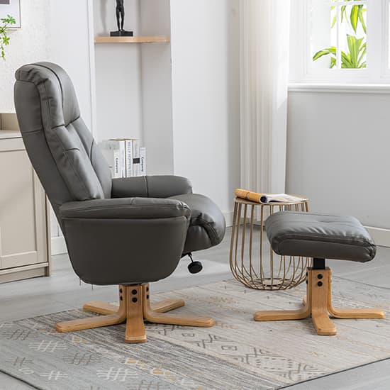 Dox Plush Fabric Swivel Recliner Chair And Stool In Cinder_4