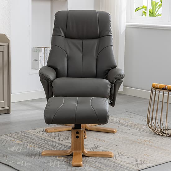 Dox Plush Fabric Swivel Recliner Chair And Stool In Cinder_9