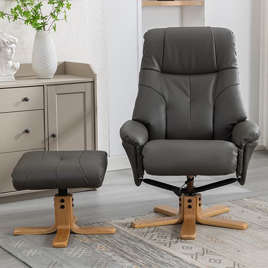 Dox Plush Fabric Swivel Recliner Chair And Stool In Cinder_10