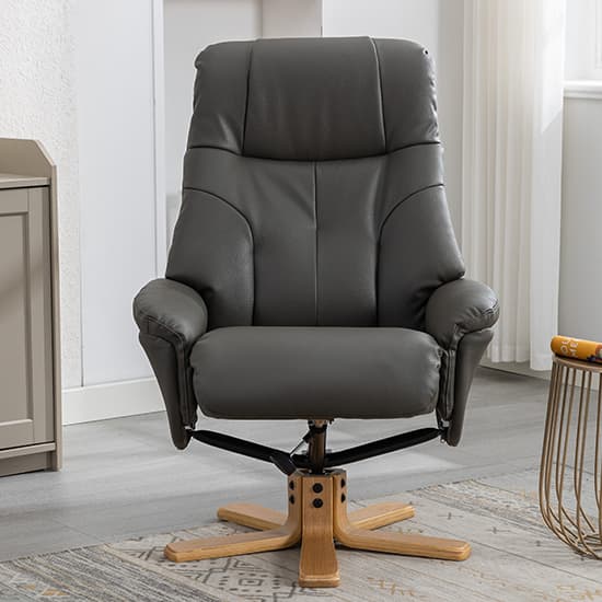 Dox Plush Fabric Swivel Recliner Chair And Stool In Cinder_11