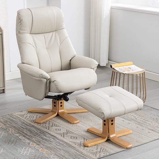Dox Plush Fabric Swivel Recliner Chair And Stool In Mushroom_2